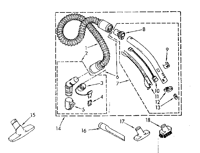 Hose and attachment parts