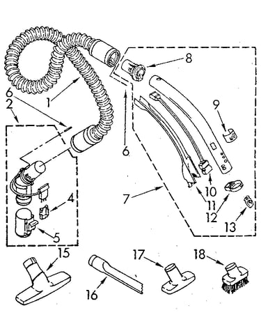 Hose and attachment parts