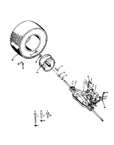 Transaxle and rear wheel