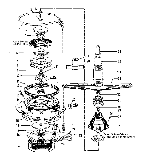 Motor, heater, and spray arm details