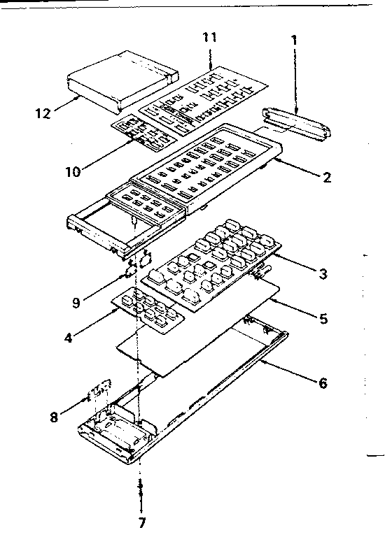 Remote transmitter parts list