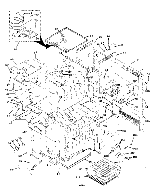 BODY SECTION (DOUBLE OVENS)