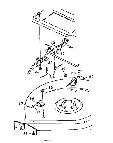 Mower housing exploded view