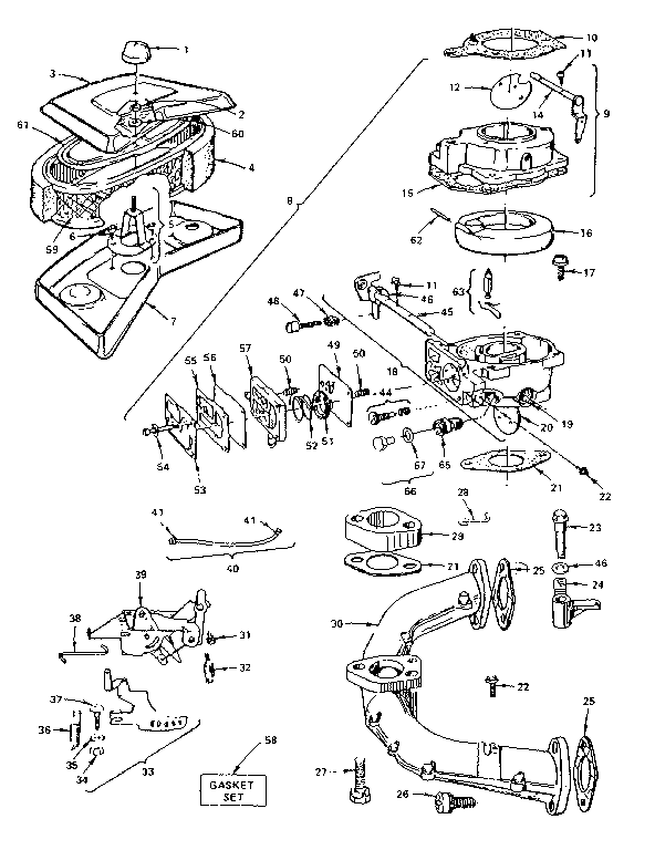 Air cleaner and carburetor