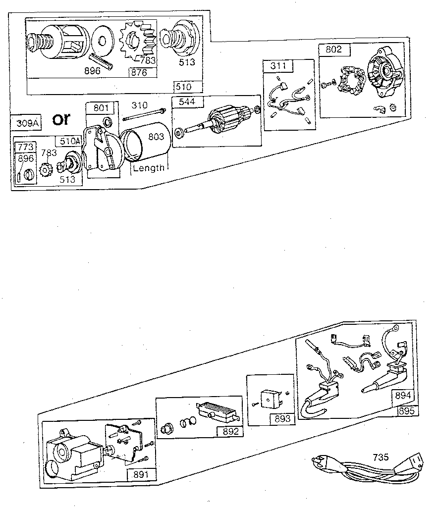 Motor and control assembly