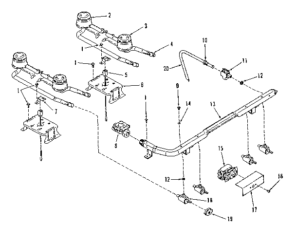 Top burner section