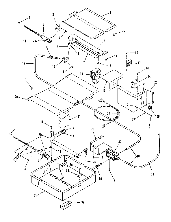 Broiler & oven burner section