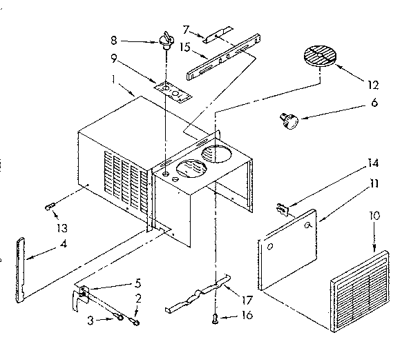 Cabinet and front parts