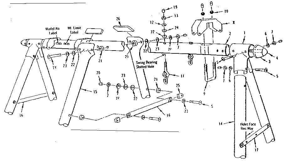 Frame assembly no. 1002 (open parts bag 6944710)