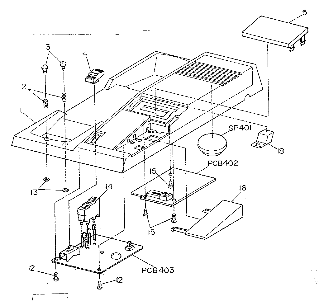 Exploded view, base unit