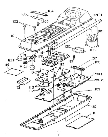 Exploded view, hand unit