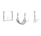 Sears 70172073-0 trapeze bar, swing, & gym ring assembly diagram