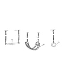 Trapeze bar, swing, & gym ring assembly