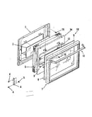 Full glass upper oven and lower broiler door section