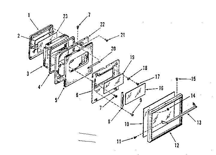 Upper oven door section