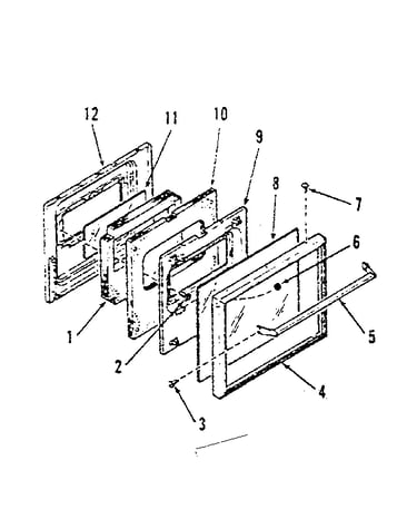 Lower oven door section