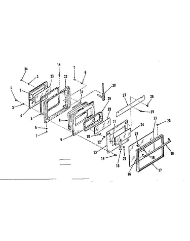 Upper oven door section