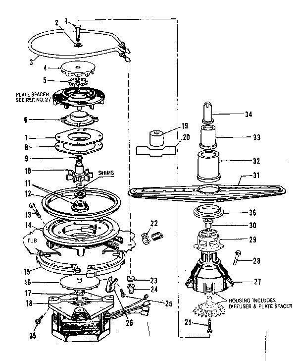 Motor, heater, and spray arm details