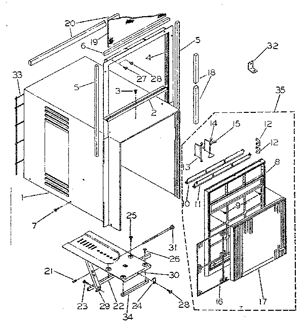 Cabinet and front panel parts