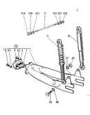 Rear wheel suspension (pivoted fork, suspension unit)