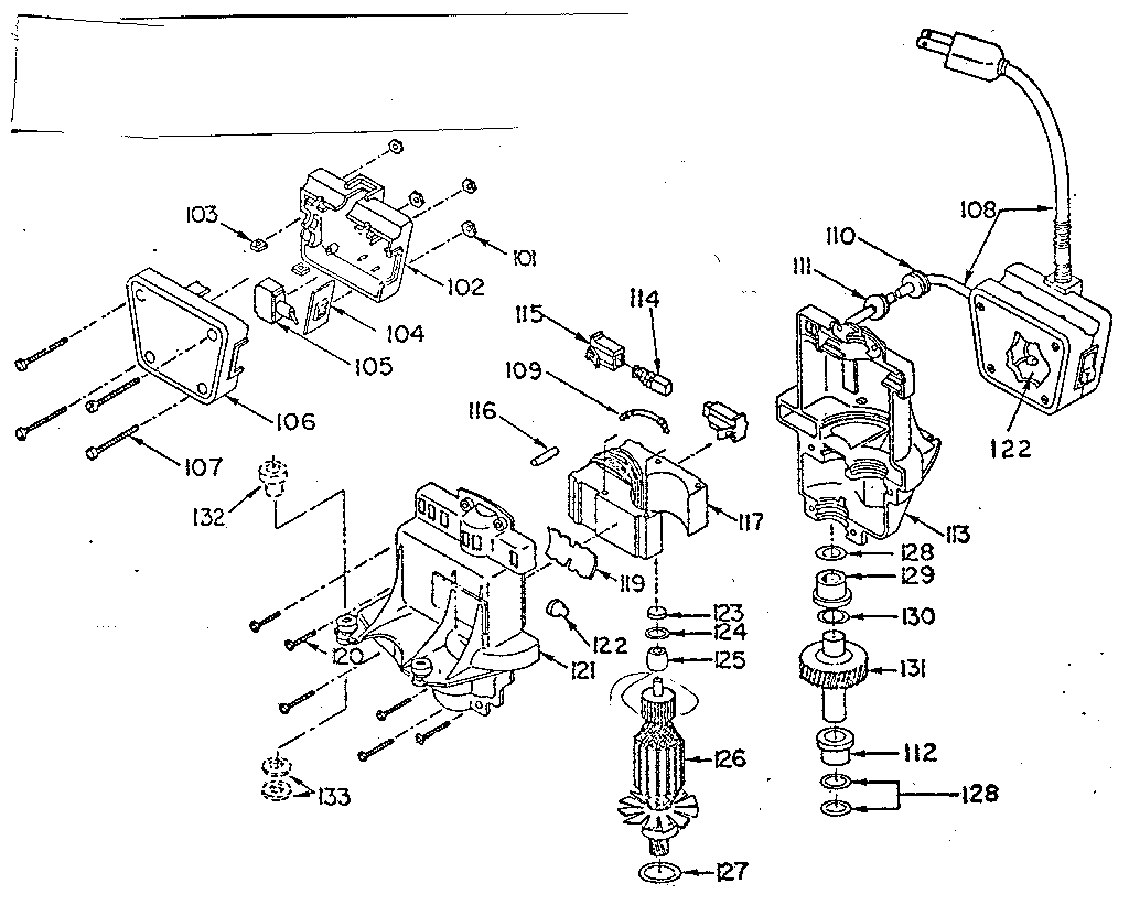 Motor & switch assembly no. 500418-1