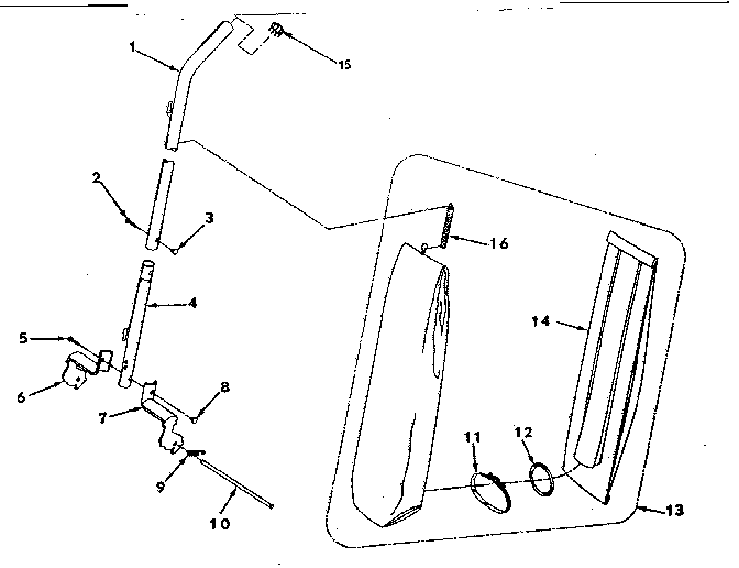 HANDLE AND BAG HOUSING