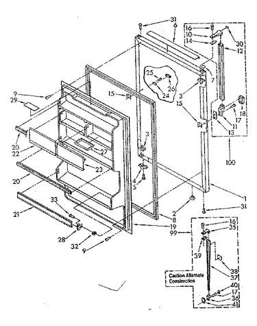 Refrigerator door parts