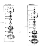 New and old style cutting head assembly