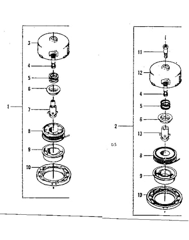 New and old style cutting head assembly