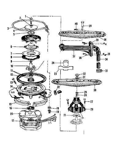Motor, heater, and spray arm details