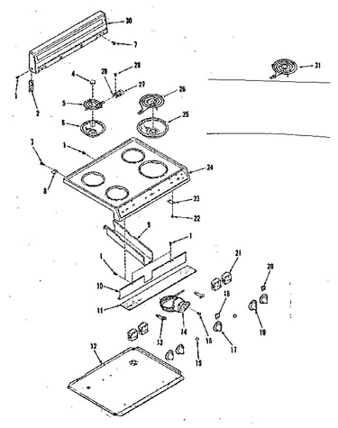 Backguard and main top section