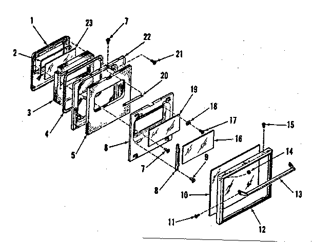 Oven door section