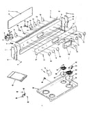 Backguard and cooktop assemblies