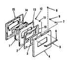 Kenmore 2784228590 oven door section (for model no. 278.428510) diagram