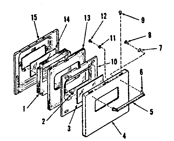 Oven door section (for model no. 278.428510)