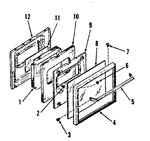 OVEN DOOR SECTION (FOR MODEL NOS. 278.4218590 & 278.4228590)