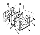 Kenmore 2784218510 oven door section (for model nos. 278.4218590 & 278.4228590) diagram