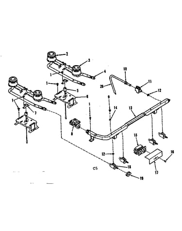Top burner section