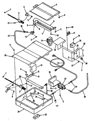 Broiler & oven burner section