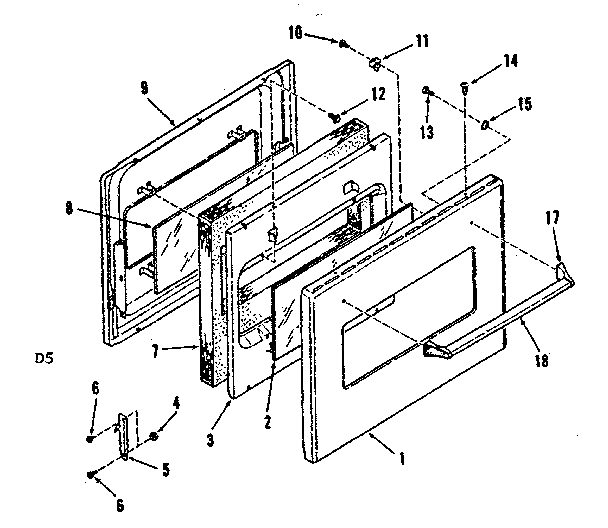 Oven door section