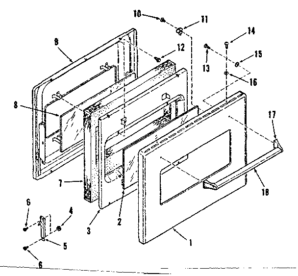 Visi-bake upper oven and lower broiler door