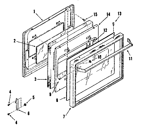 Full glass upper oven and lower broiler door section