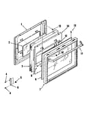 Full glass upper oven and lower broiler door section