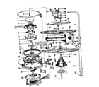 Kenmore 587798711 motor, heater, and spray arm diagram