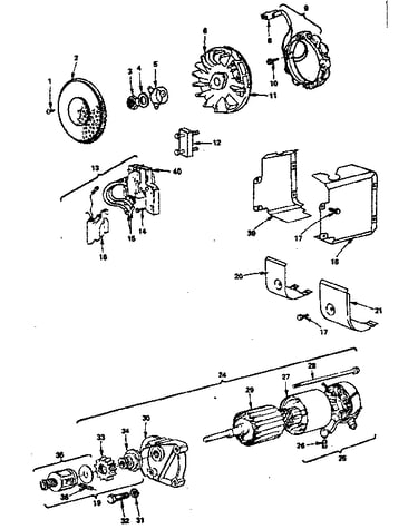Alternator and starter motor group
