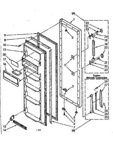 Refrigerator door parts