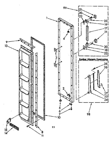 Freezer door parts