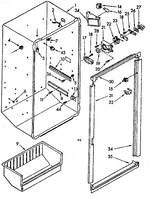Breaker trim and liner parts