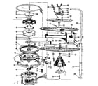 Kenmore 587701500 motor, heater, and spray arm details diagram