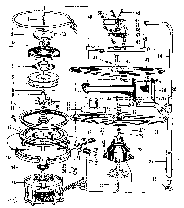 Motor, heater, and spray arm details